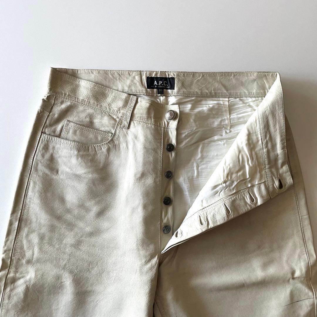 旬のレザー A.P.C. LEATHER PANTS ホワイト フランス製 32