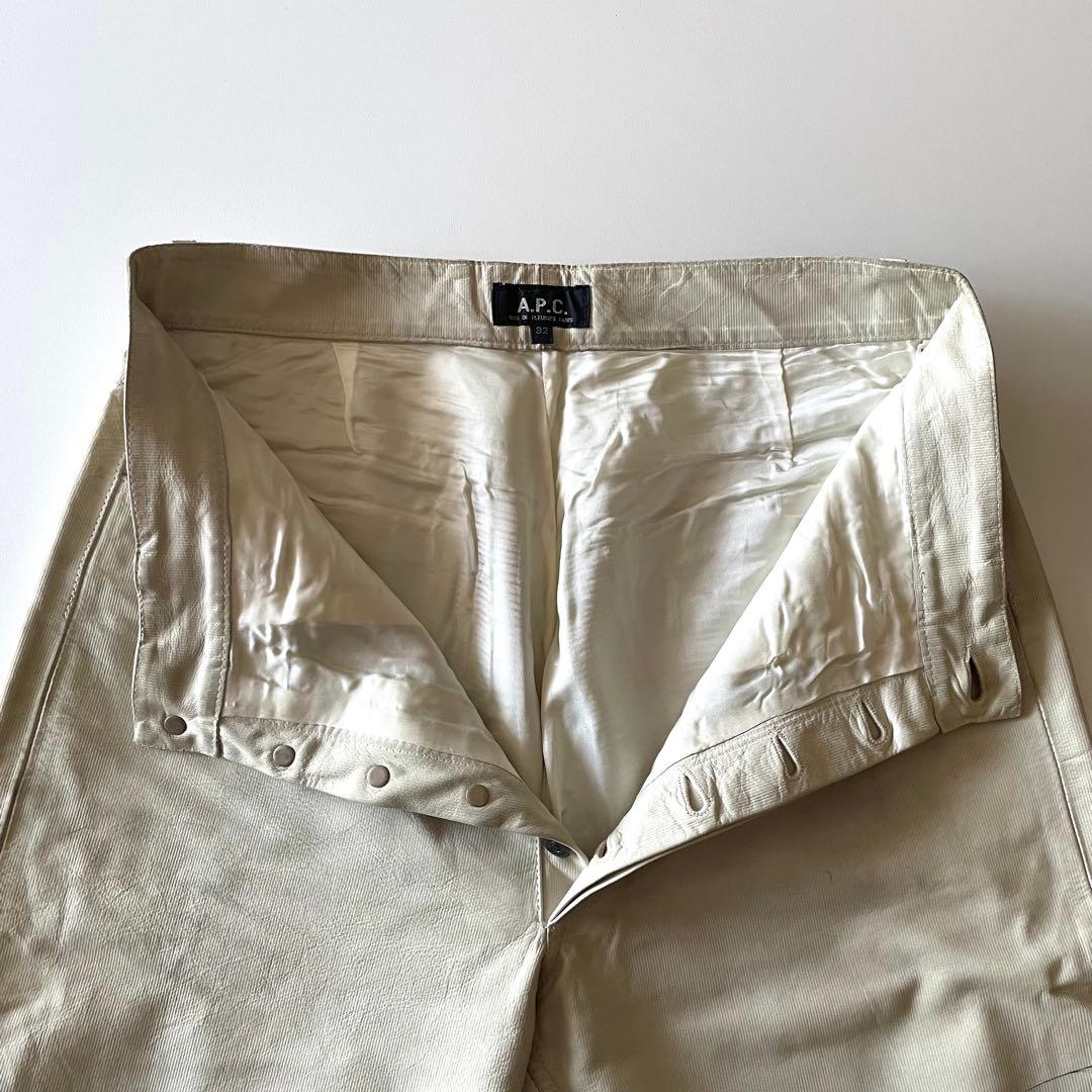 旬のレザー A.P.C. LEATHER PANTS ホワイト フランス製 32