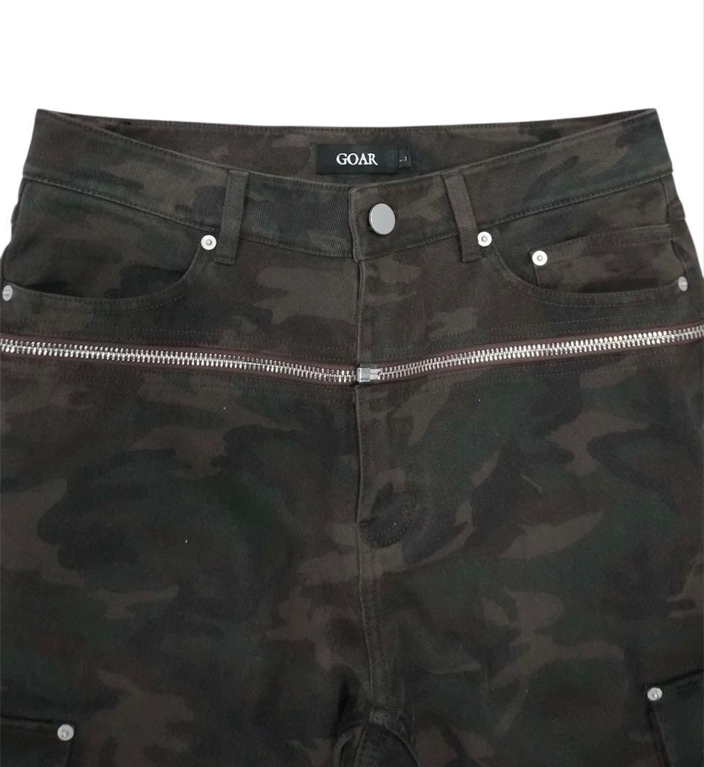 パンツ GOAR CAMO ZIPPER WAISTED PANTS
