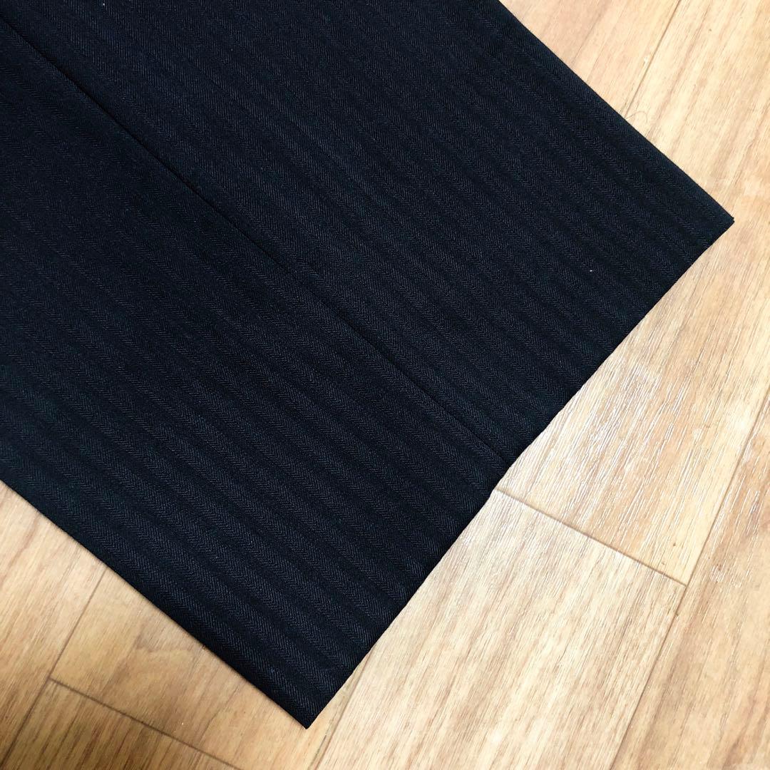 【メンズスーツ】黒ストライプ ビジネススーツBB7 大きいサイズ　転職　面接