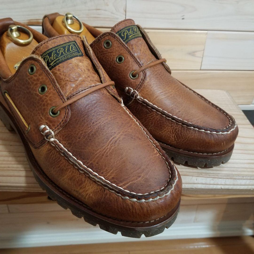 極美品　POLO RALPH LAUREN レザーデッキシューズ モカシン 28