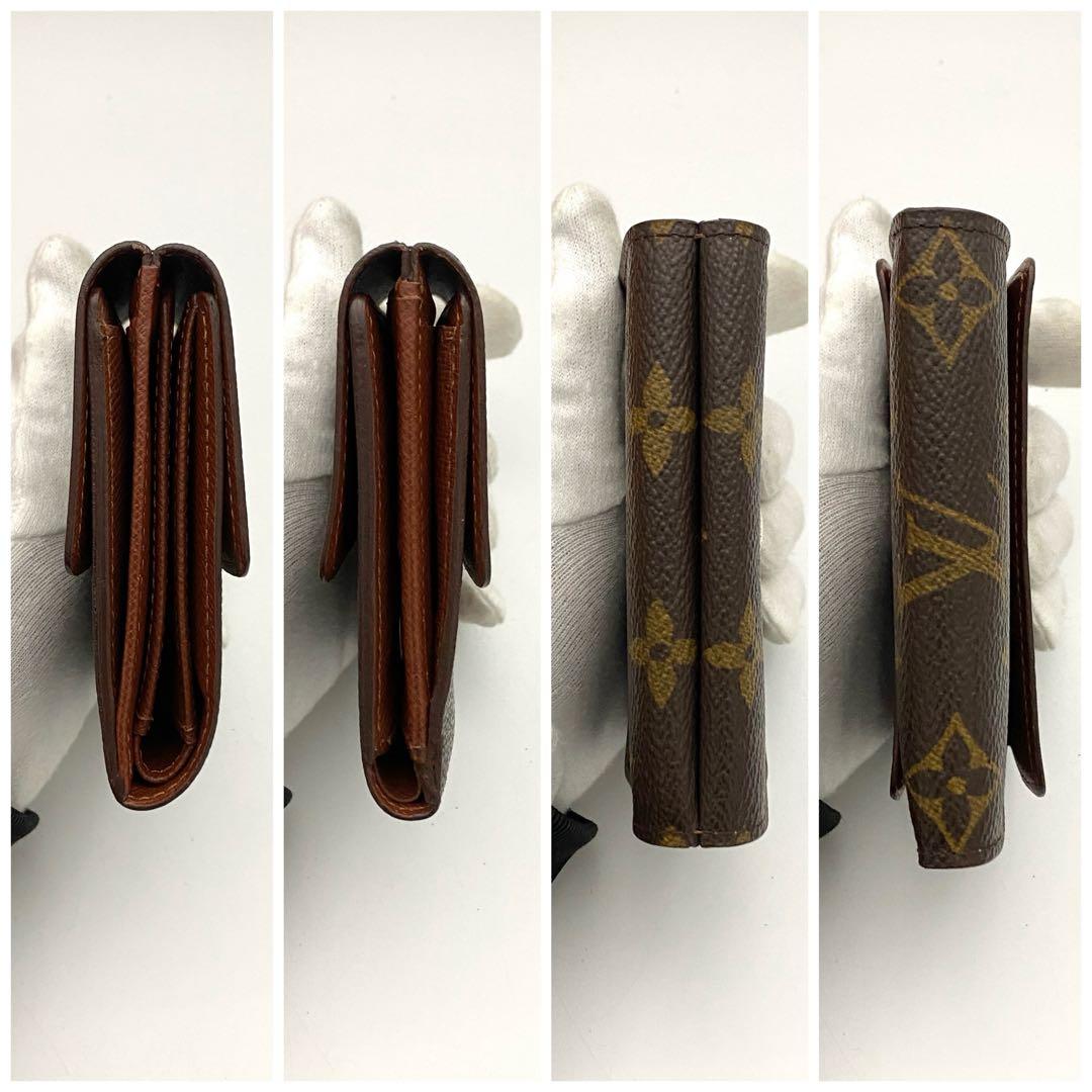 保管品　ルイヴィトン　モノグラム　エリーズ　三つ折り財布　wホック