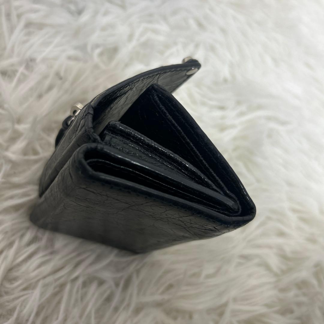 美品✨バレンシアガ　三つ折り財布　ミニウォレット クラシック ブラック レザー