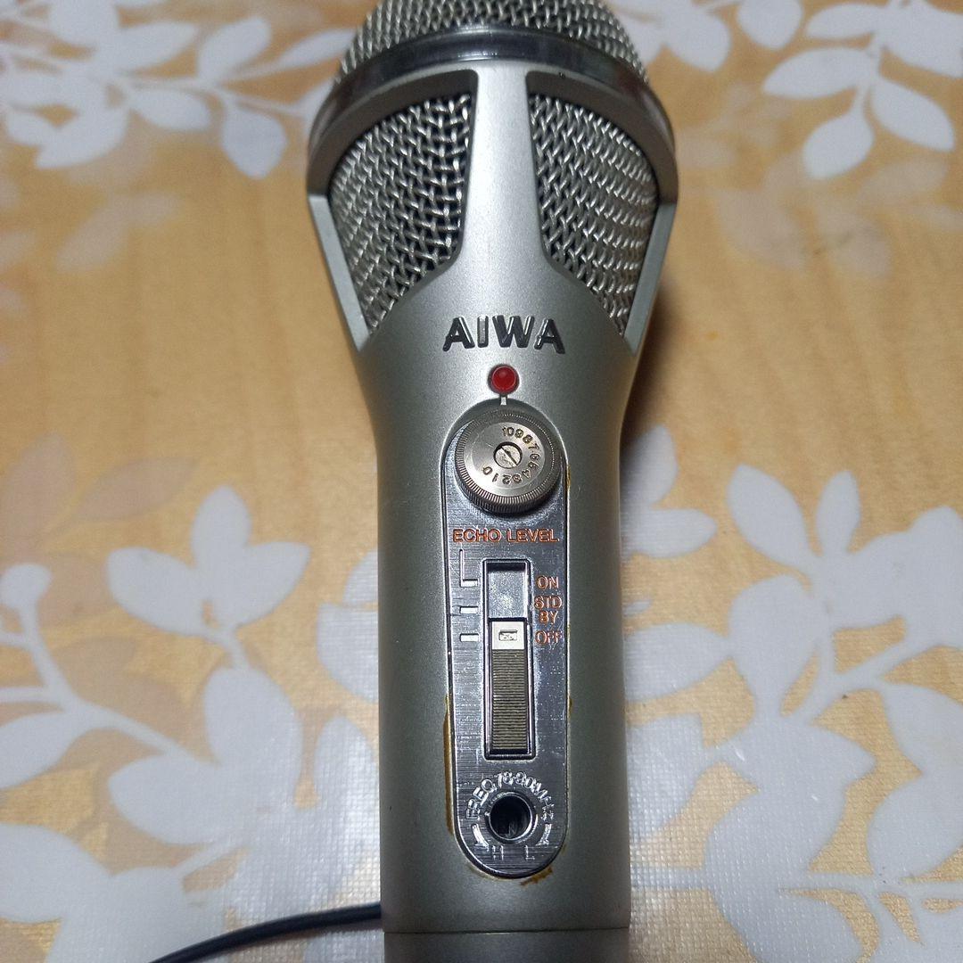 AIWA コンデンサーマイク シルバー　ワイヤレスマイクロホーン