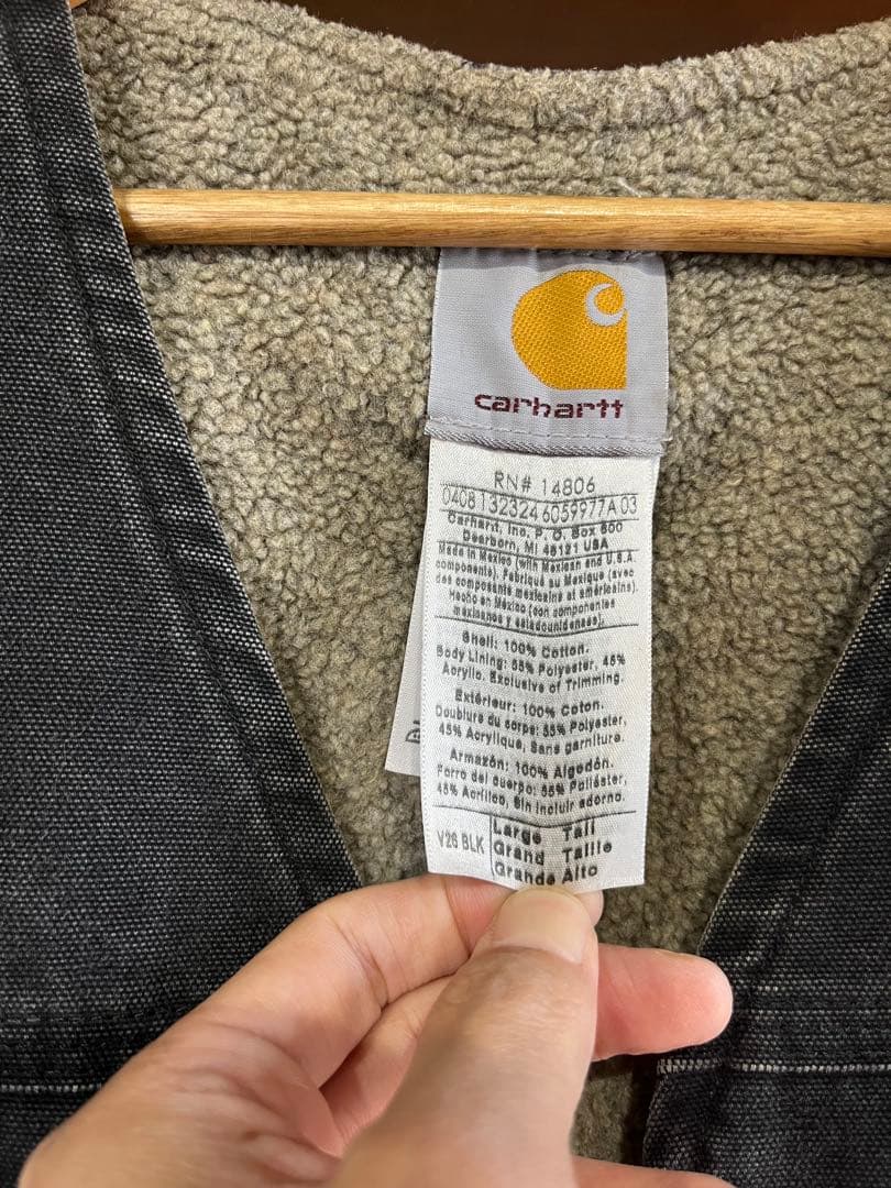 Carhartt ダックベスト Lサイズ　ダークグレー　襟なし希少