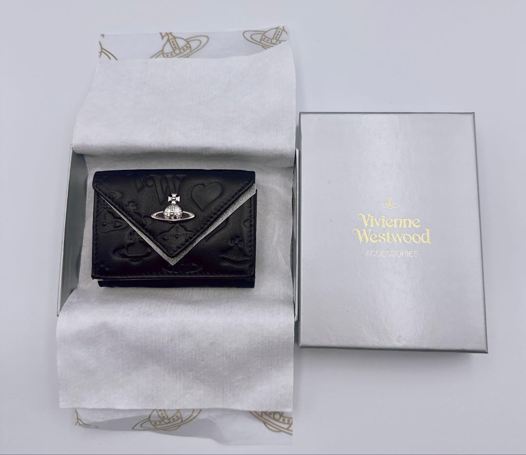 【新品✦最強】Vivienne Westwood ミニ財布 型押し 黒 超人気
