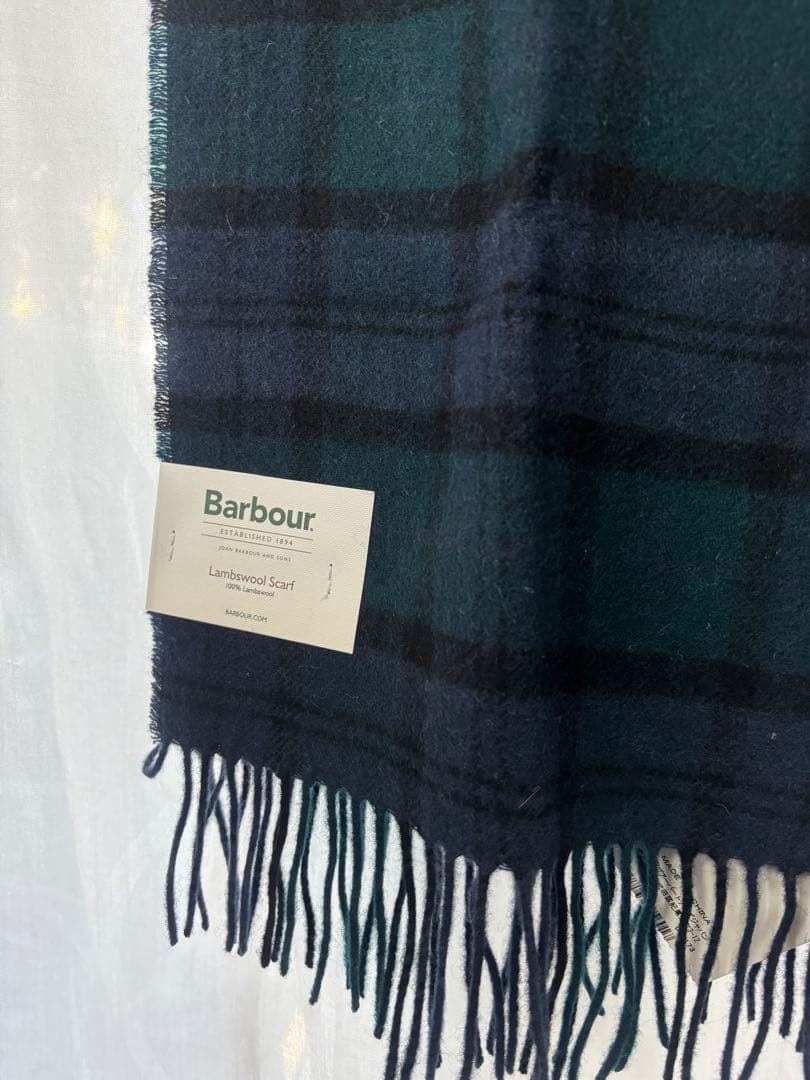 Barbour バブアー ラムウール マフラー　チェック柄