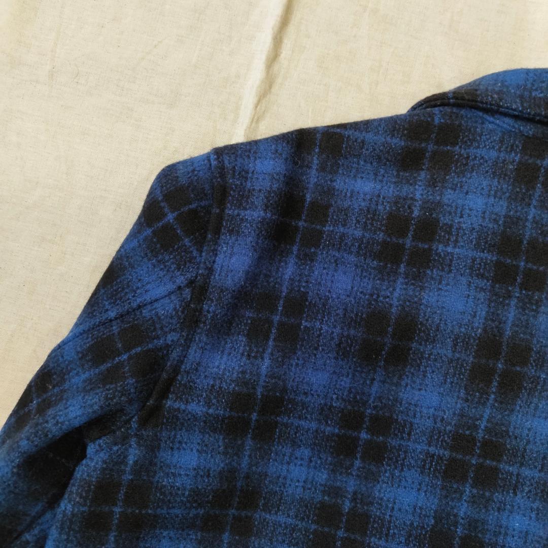 ポ*ラ様 美品 ペンドルトン オンブレ チェック ウール ブルゾン ブルー ブラ