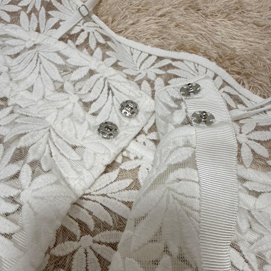 【美品】IENA レースショートキャミソール　イエナ　刺繍　白