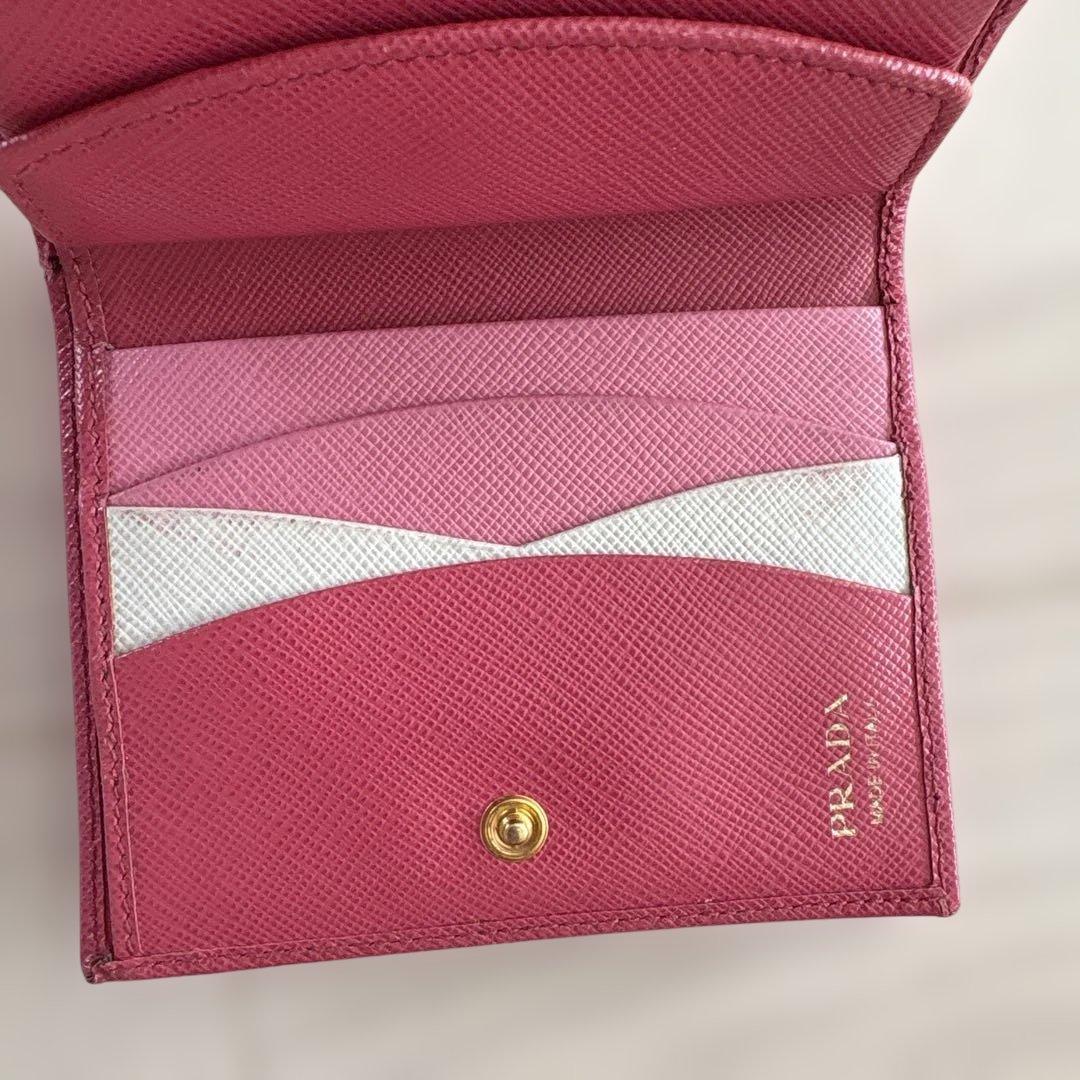 PRADA お財布　ウォレット　サフィアーノ　二つ折り財布　ペオニア