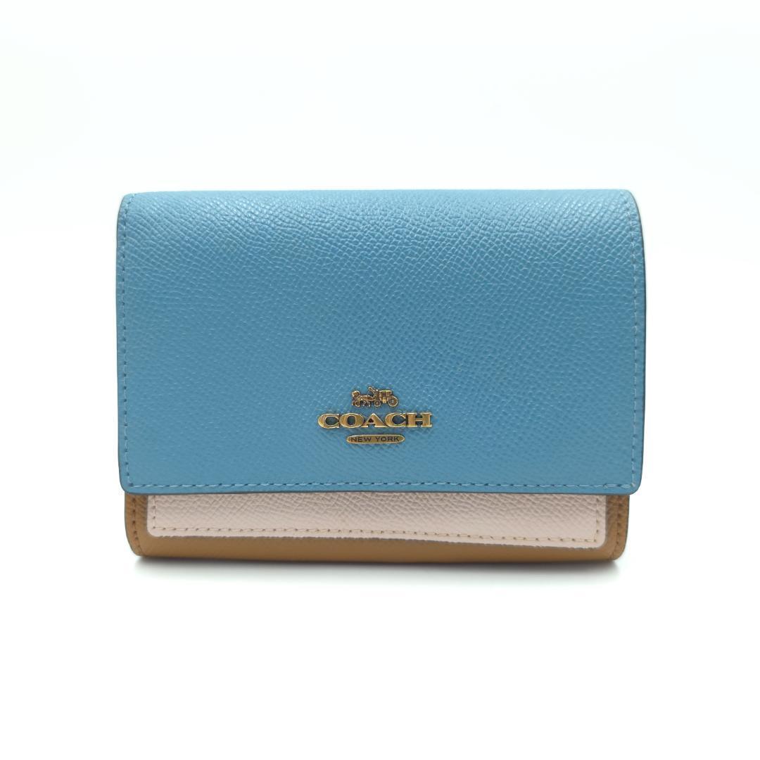 未使用 COACH コーチ 二つ折り財布 ウォレット 80691 ブラウン レザ