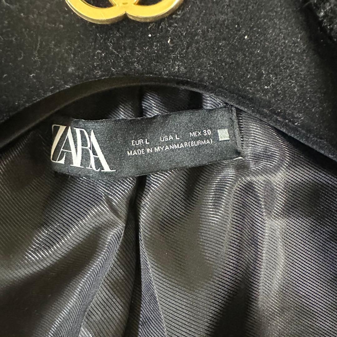 ZARA ラメ混ダブルブレストジャケット Lサイズ