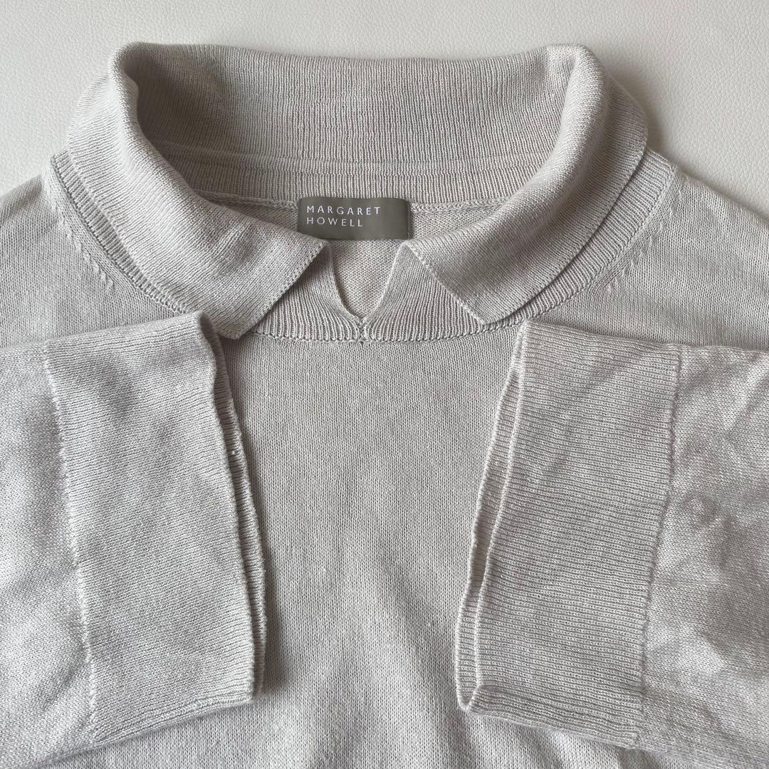 【美品】マーガレットハウエル　ニットポロシャツ　COTTONHEMP　近年モデル