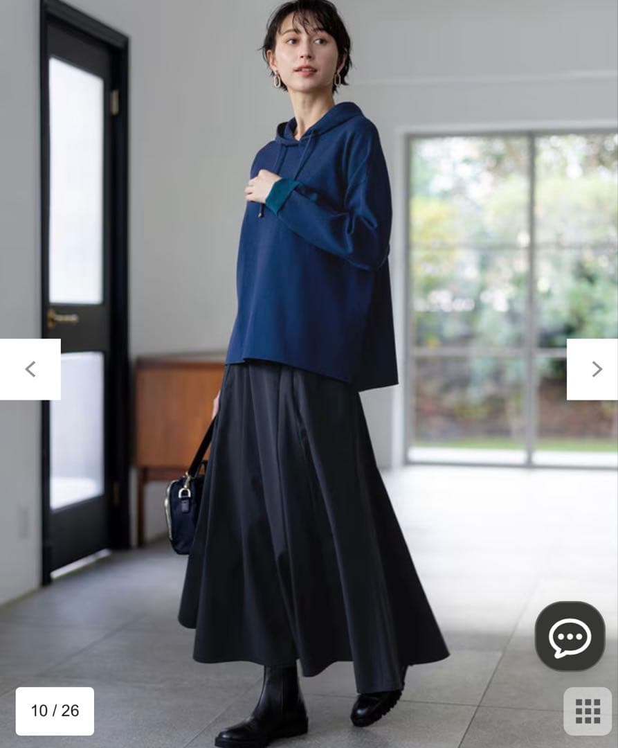 新品☆23区洗えるストレッチタイプライターフレアスカート32サイズ☆
