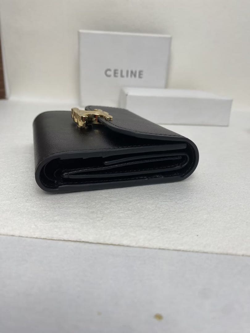 CELINEブラック三つ折り財布