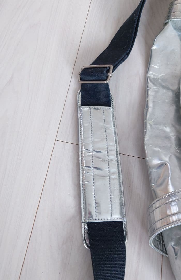 HELMUT LANG 2004 シルバー メタリック レザー バッグ 本人期