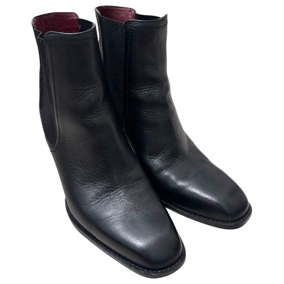 美品 ザラ ZARA サイドゴアブーツ レザー 本革 ブラック 40 26cm