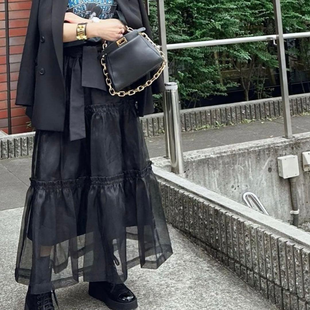 新品未使用タグ付き♡イデアルーチェスカート♡シースルーチュールティアードスカート