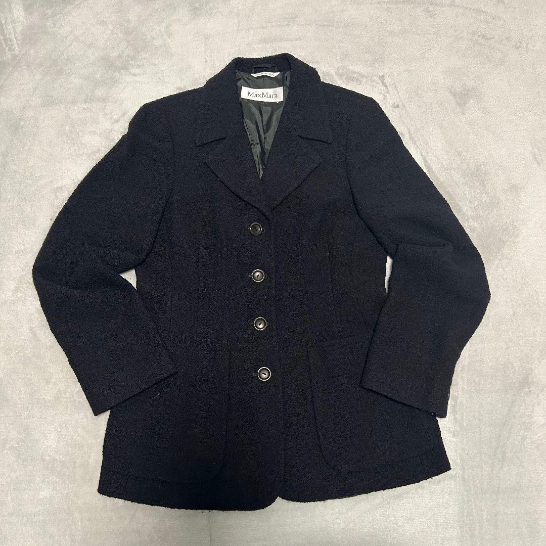 希少✨️MaxMara 白タグ ヴァージンウール ジャケット 44 大きいサイズ