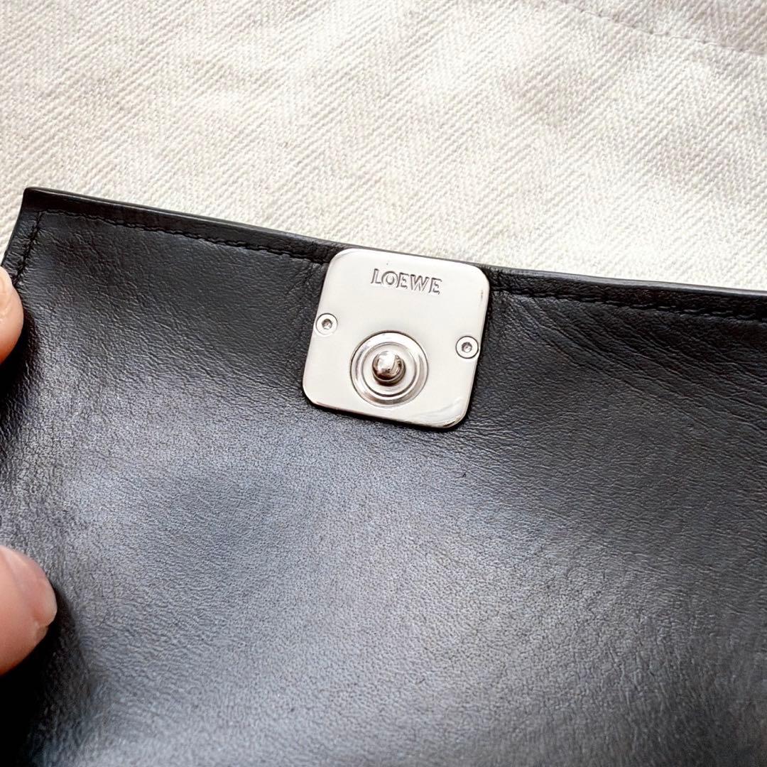 LOEWE ロエベ　財布　三つ折り財布　アナグラムトライフォールド　ブラック　黒