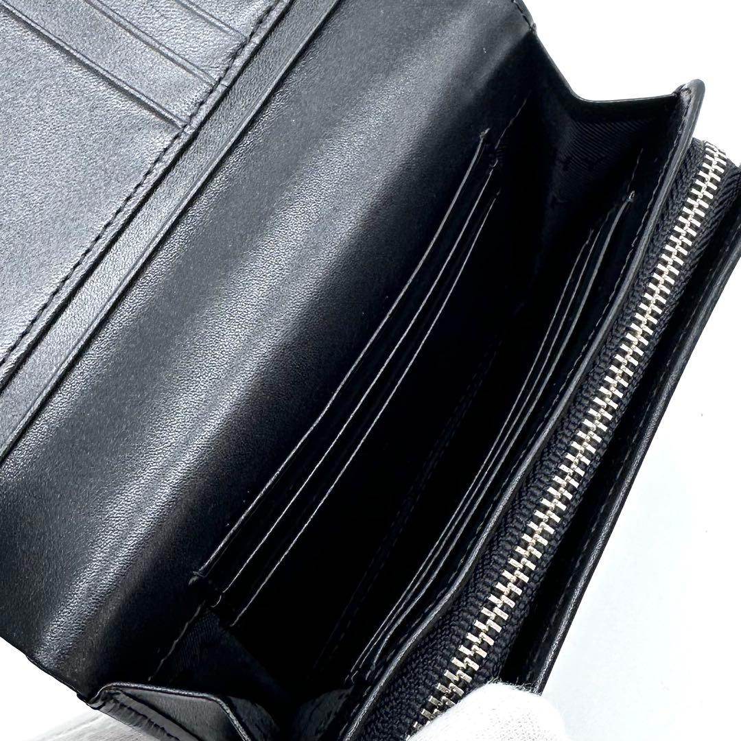 極美品✨GIVENCHY ジバンシィ 4Gエンボス ２つ折り財布 本革 ブラック