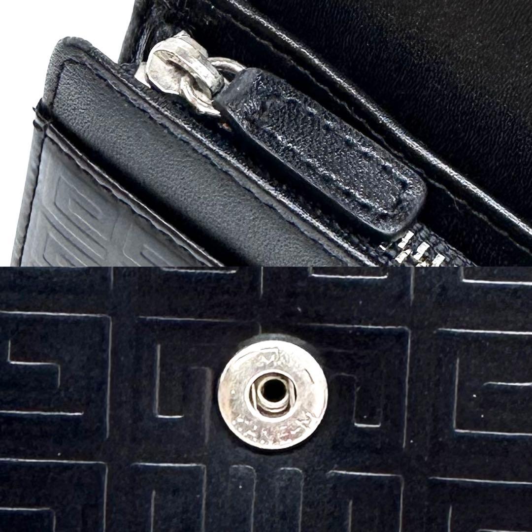極美品✨GIVENCHY ジバンシィ 4Gエンボス ２つ折り財布 本革 ブラック