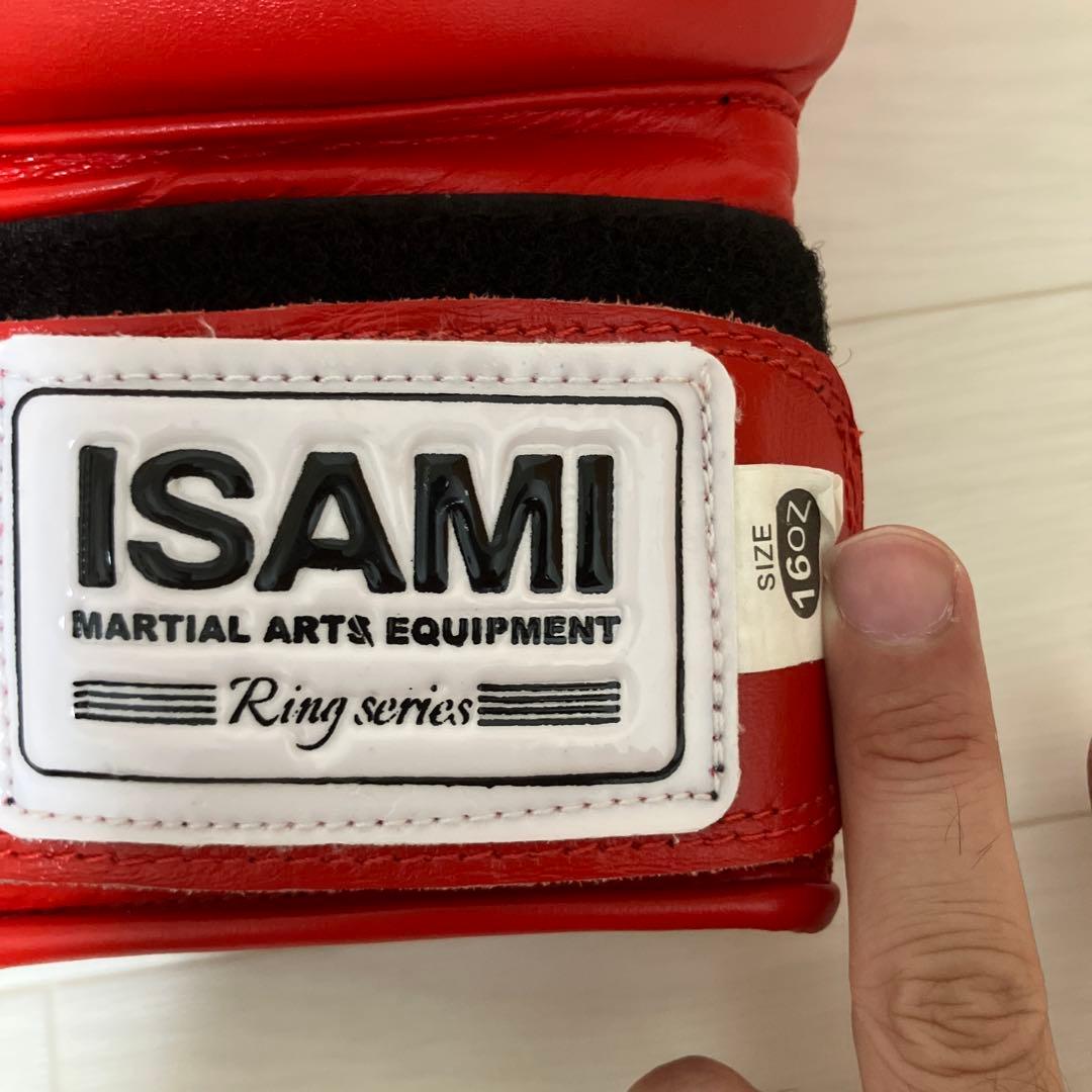 ISAMI ボクシンググローブ 16oz レッド