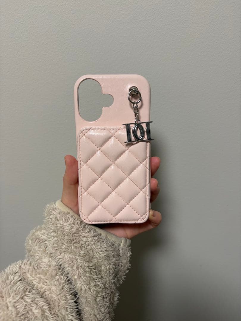 ピンク キルティング iPhoneケース