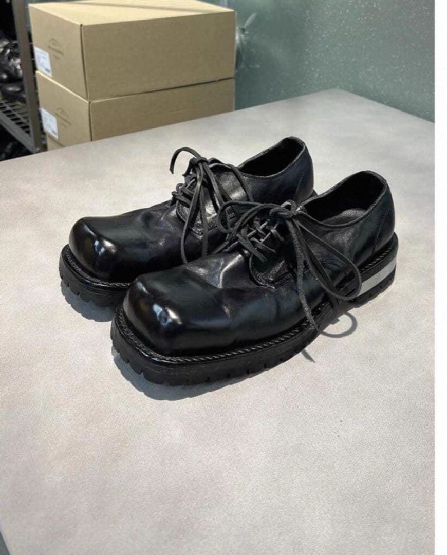 靴 Y2K jking black derby shoes mode