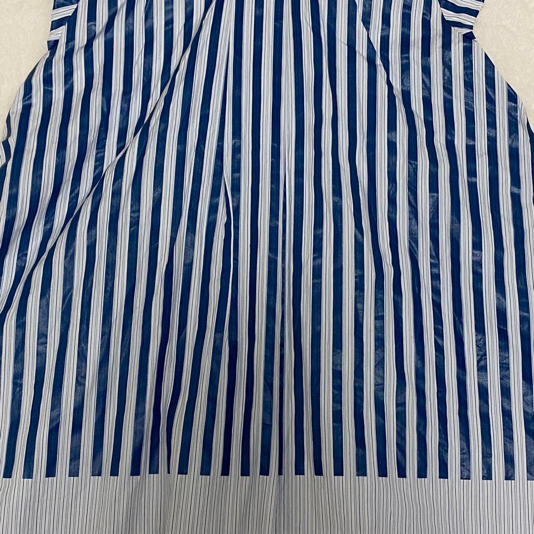 sacai サカイ ストライプ プリーツ ワンピース