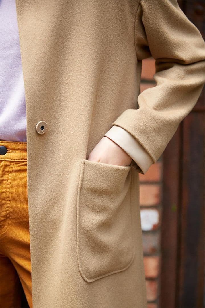 【定価9万】Theory luxe ウール ノーカラーコート ベージュ（M）