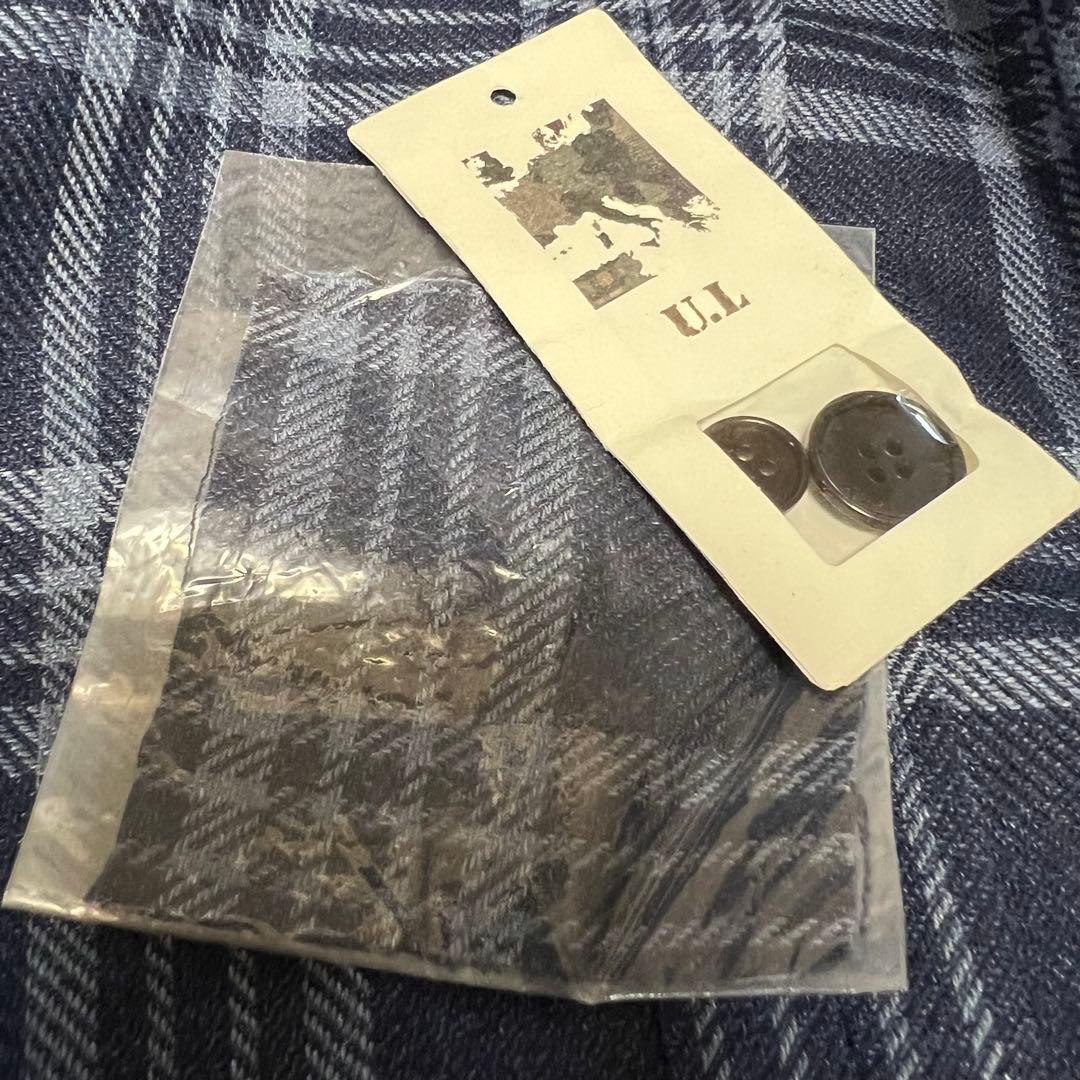 (未使用級)ユニバーサルランゲージxゼニア　チェック柄　三者混ジャケット　紺色