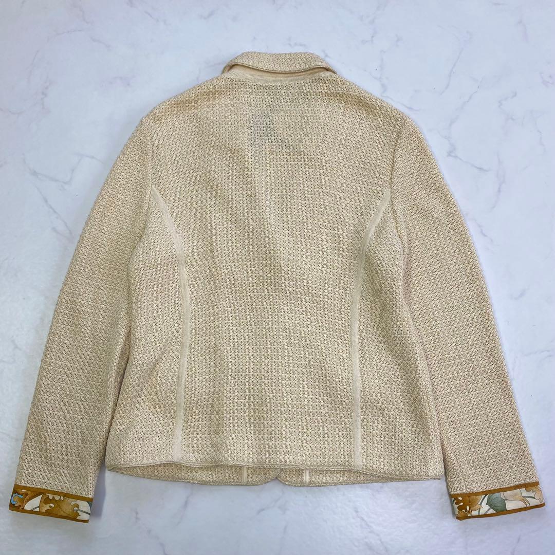 タグ付き新品★LEONARD テーラードジャケット シルク混 金ラメ 40