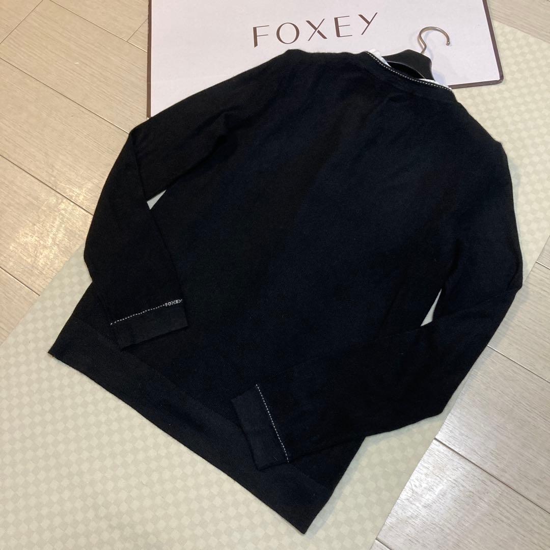 定価¥81,400♡FOXEYロゴ入りカーディガン(42 Ｌ・黒)