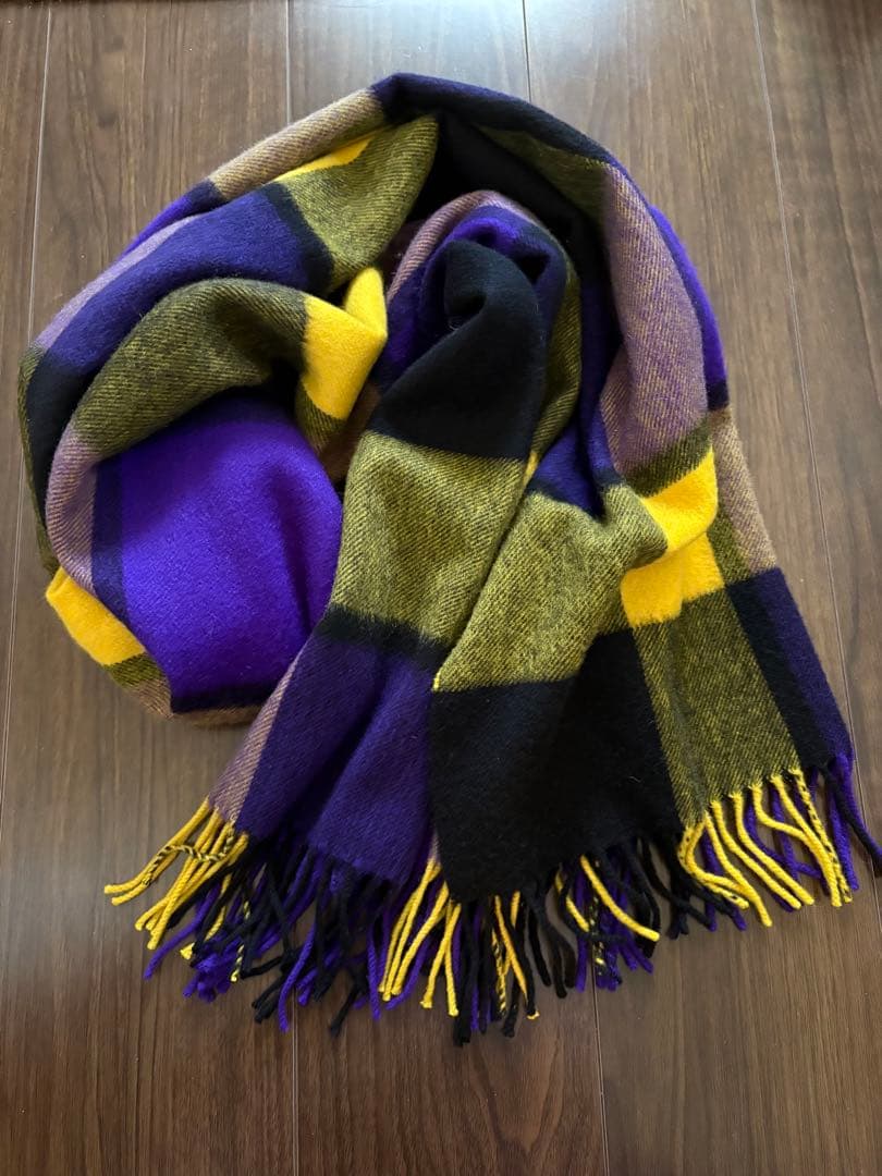 ◇◆美品 ジョシュアエリス カシミヤ 大判ストール ブロックチェック