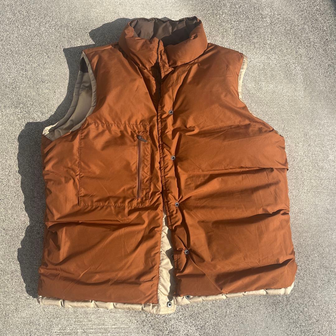 と*ん様 Patagonia ダウンベスト メンズL ベージュ×ブラウン パタゴ