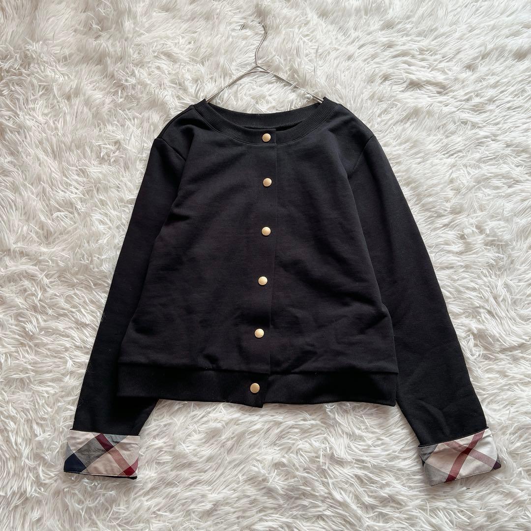 極美品✨ブルーレーベルクレストブリッジ カーディガン 金ボタン チェック 38