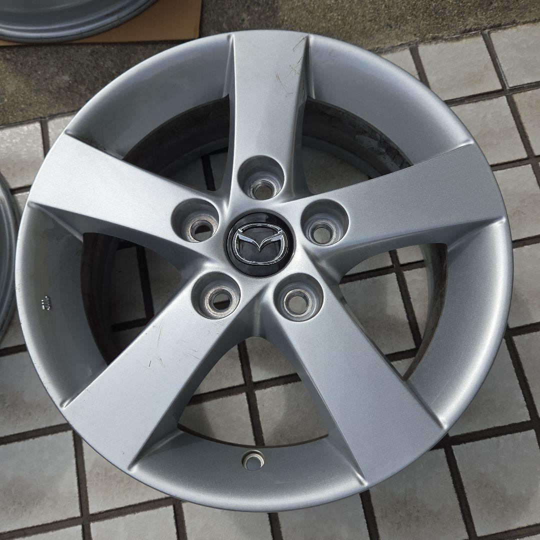 Mazda 15インチ 5スポークホイール シルバー4本セット ナット20本付