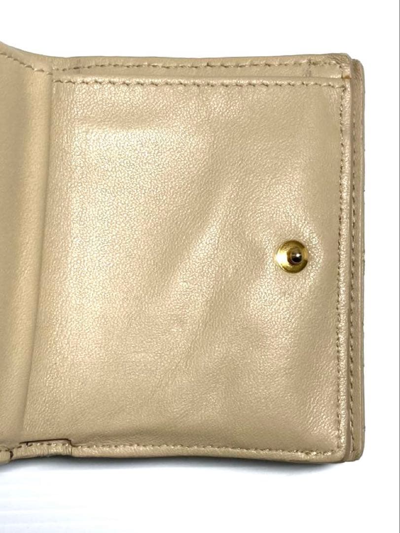 クリスチャン　ディオール　カナージュ　カロ　CDロゴ 三つ折り財布　袋付き