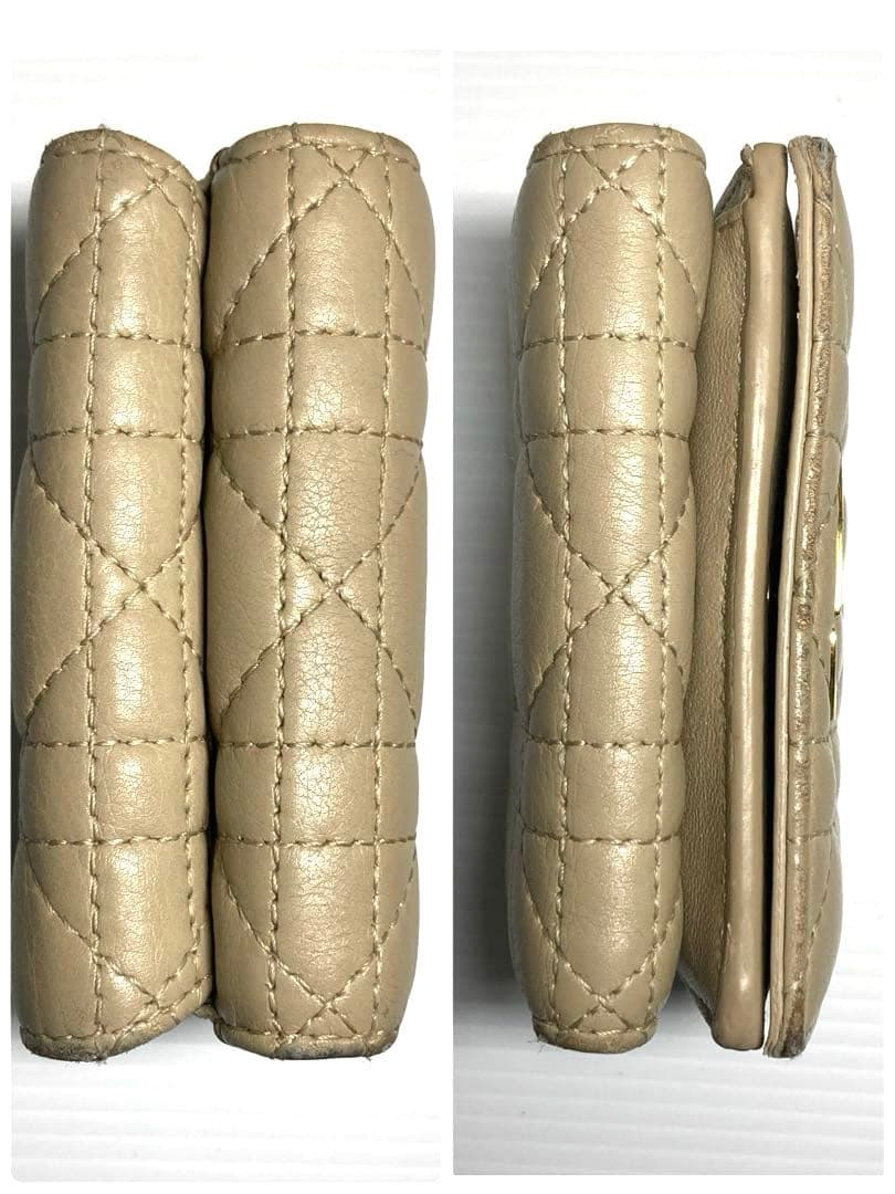クリスチャン　ディオール　カナージュ　カロ　CDロゴ 三つ折り財布　袋付き