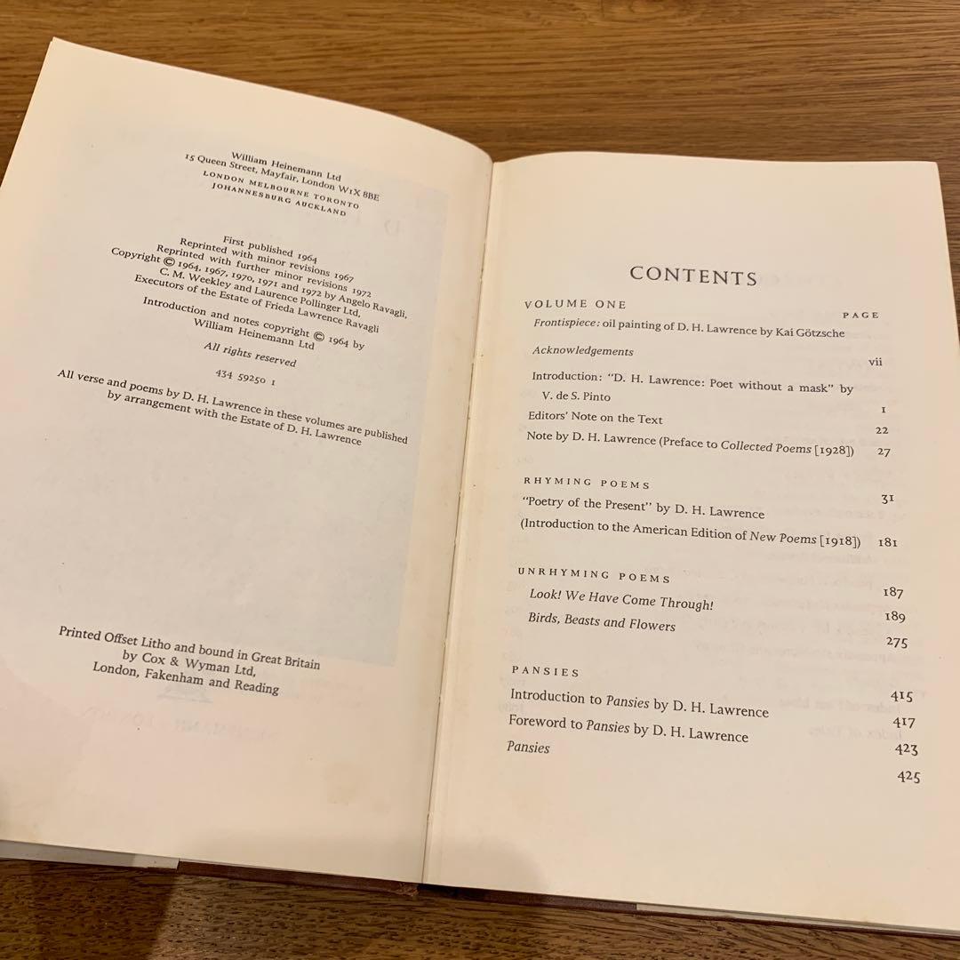 洋書 Complete Poems of D. H Lawrence Vols 1&2
