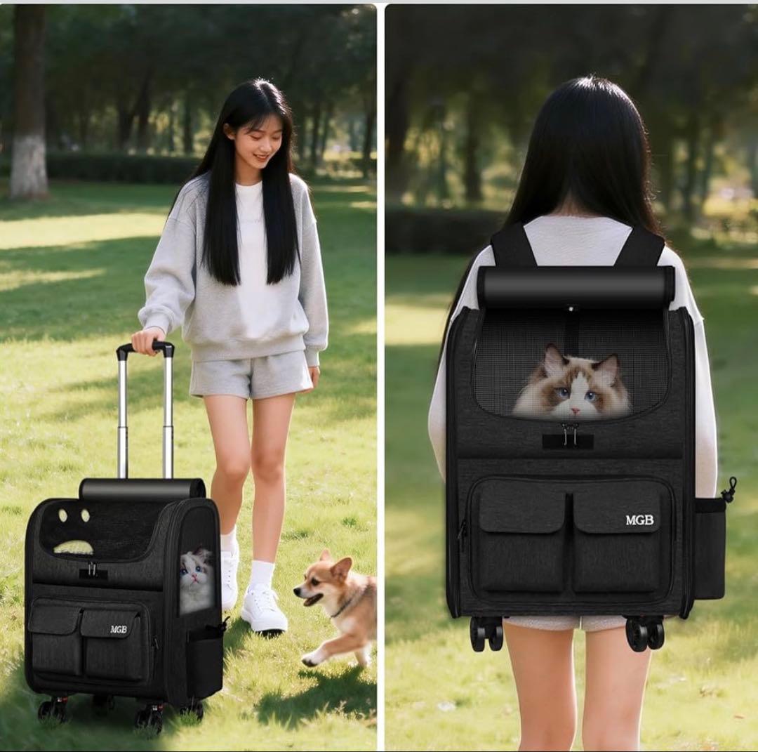 小型犬用 猫用 ペットキャリー リュック バッグ 3WAY 折りたたみ