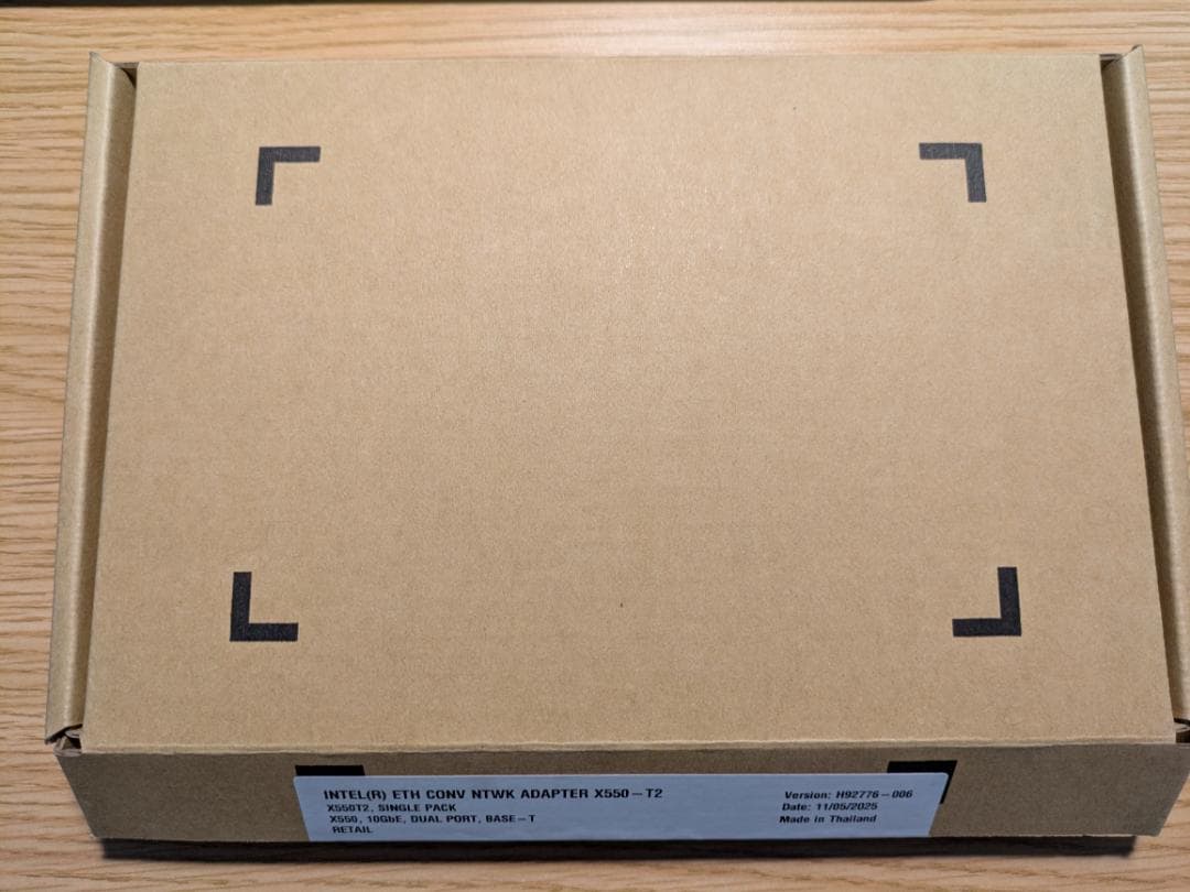 ほぼ新品 Intel純正 10GbE 2ポート LANカード X550-T2