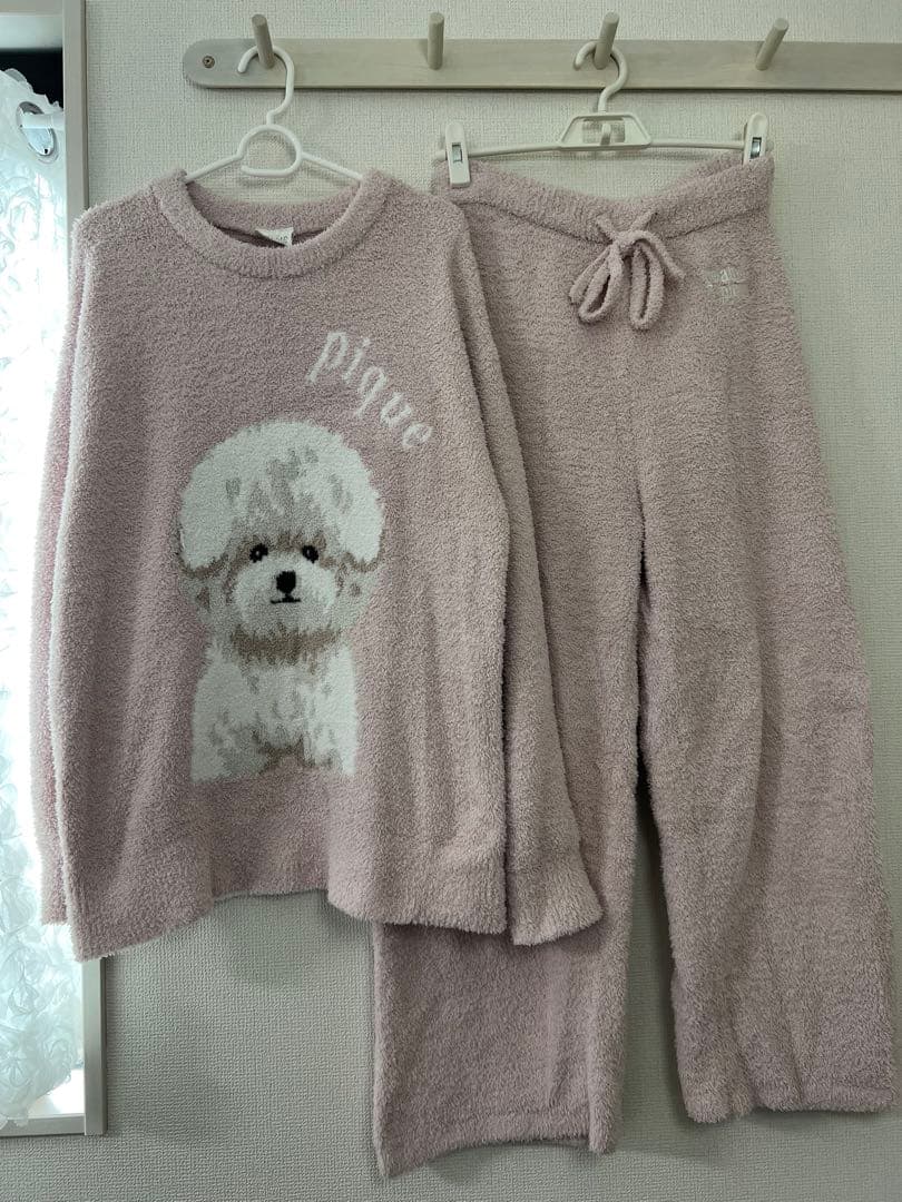gelato pique パウダーDOG3柄ジャガードプルオーバー