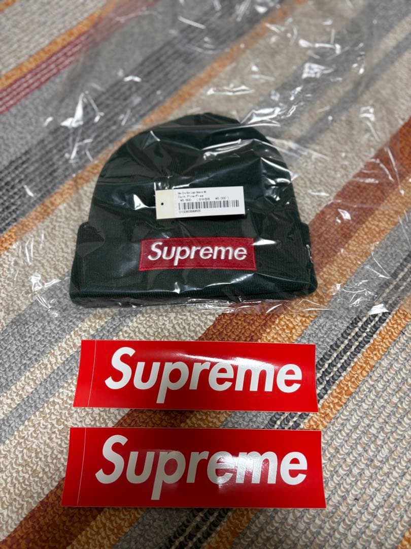 帽子 SupremexNewEra BoxLogo Beanie Dark Pine