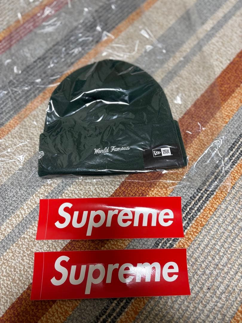 帽子 SupremexNewEra BoxLogo Beanie Dark Pine