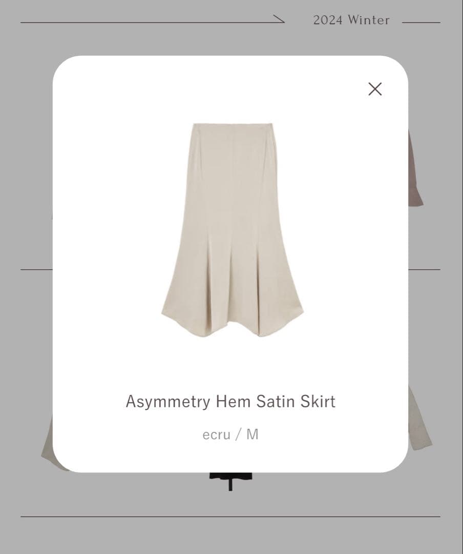 スカート Herlipto Asymmetry Hem Satin Skirt ecruM