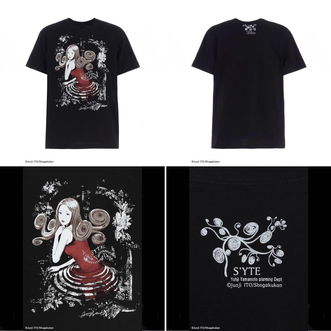 S'YTE×伊藤潤二 25aw 五島桐絵ドレス姿Tシャツ / うずまき