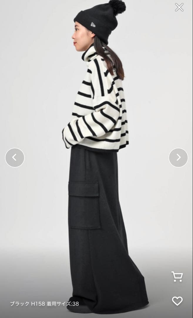 Warm Sweat Cargo Skirt カラー ブラック サイズ 34