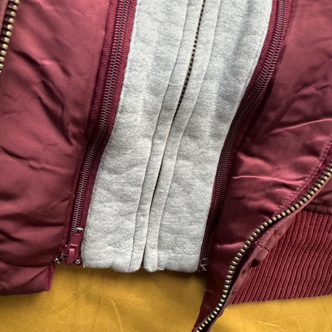ALPHA INDUSTRIES MA-1 バーガンディ レッド　XL 後付